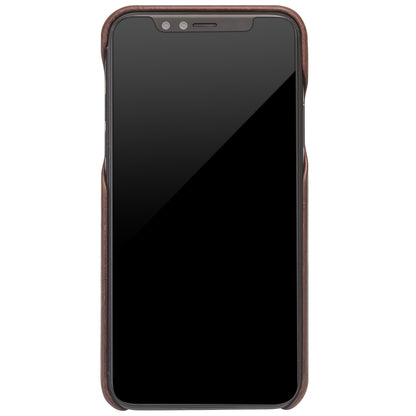 QIALINO Cowhide Leather Coated PC Back Casing for iPhone X / XS 5.8 inch Hard Phone Accessory