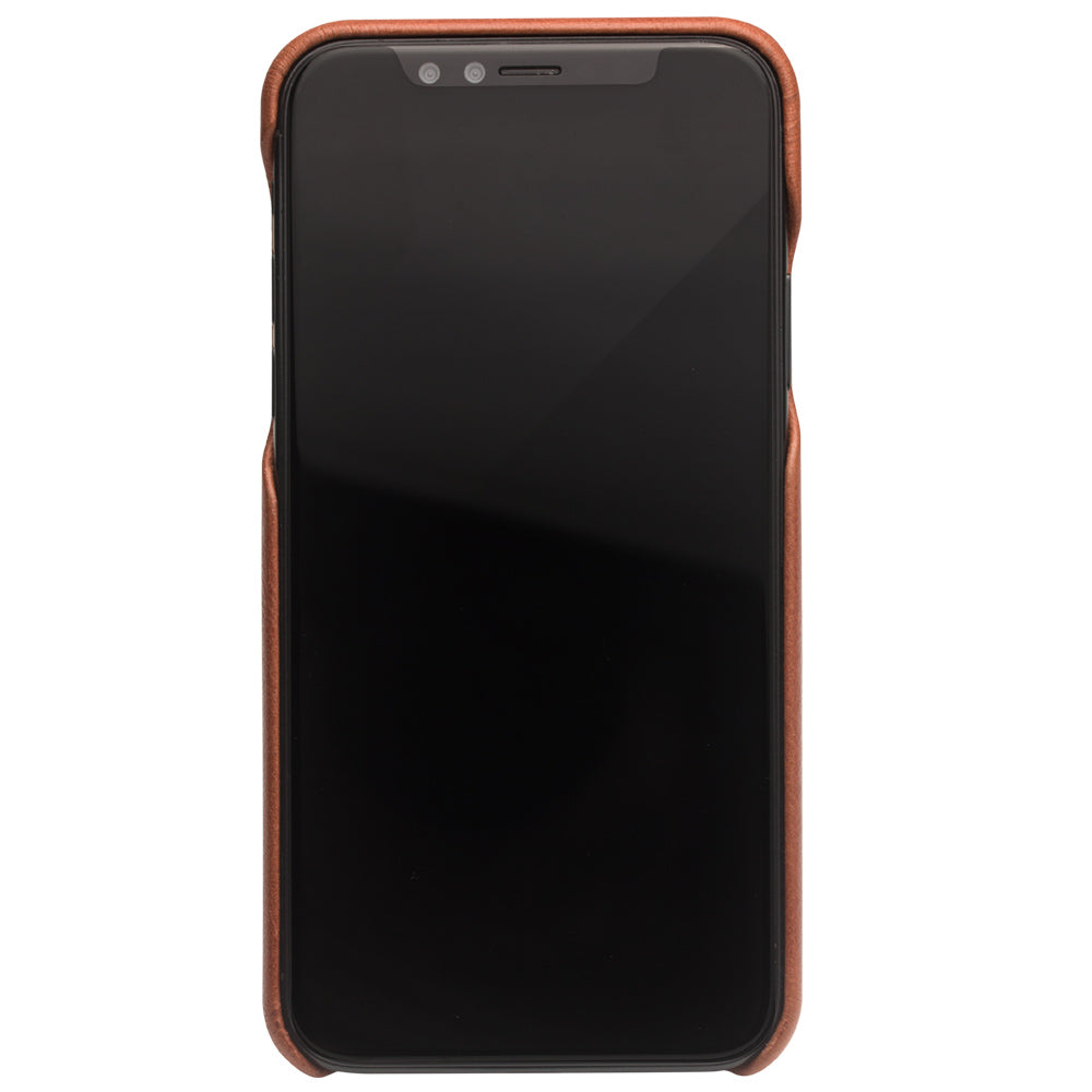 QIALINO Cowhide Leather Coated PC Back Casing for iPhone X / XS 5.8 inch Hard Phone Accessory