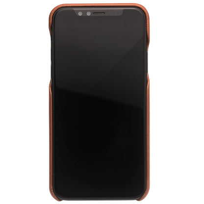 QIALINO Cowhide Leather Coated PC Back Casing for iPhone X / XS 5.8 inch Hard Phone Accessory