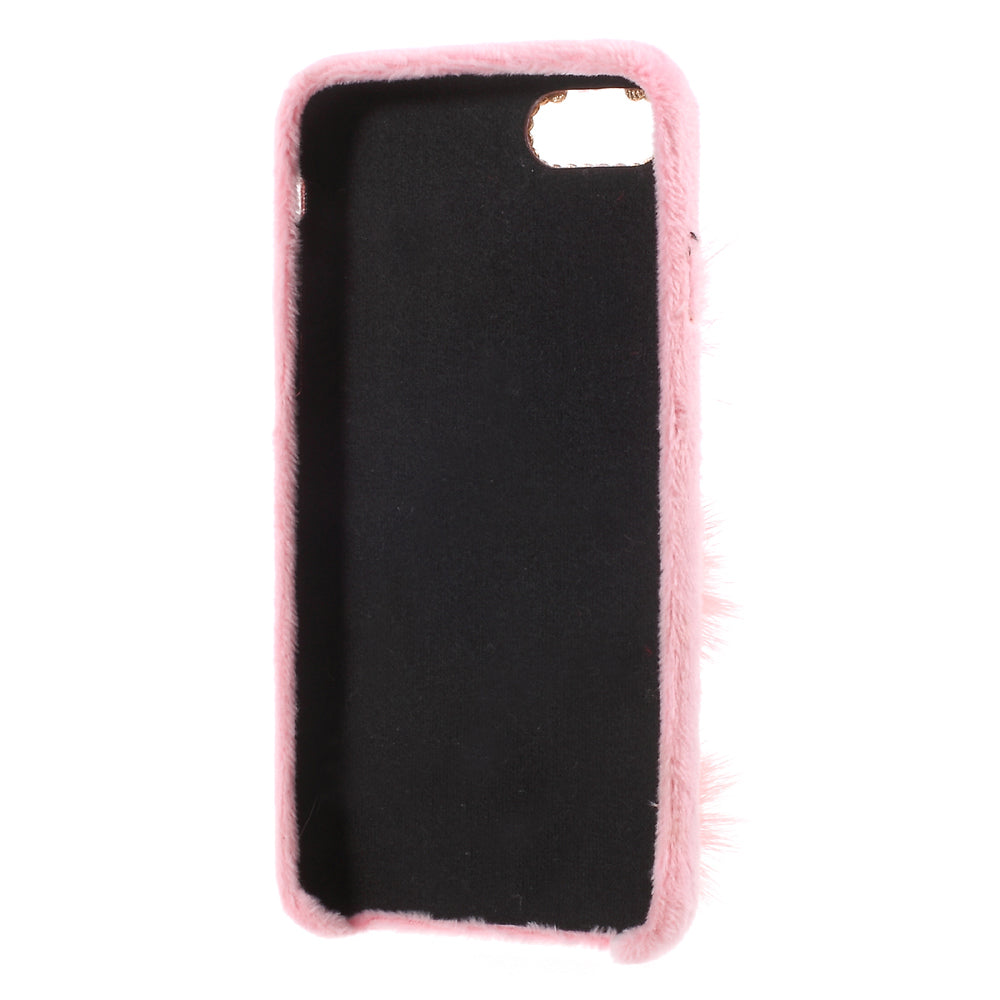 For iPhone 7/8 4.7 inch/SE (2020)/SE (2022) 3D Rabbit Rhinestone Fur PC TPU Protection Cover