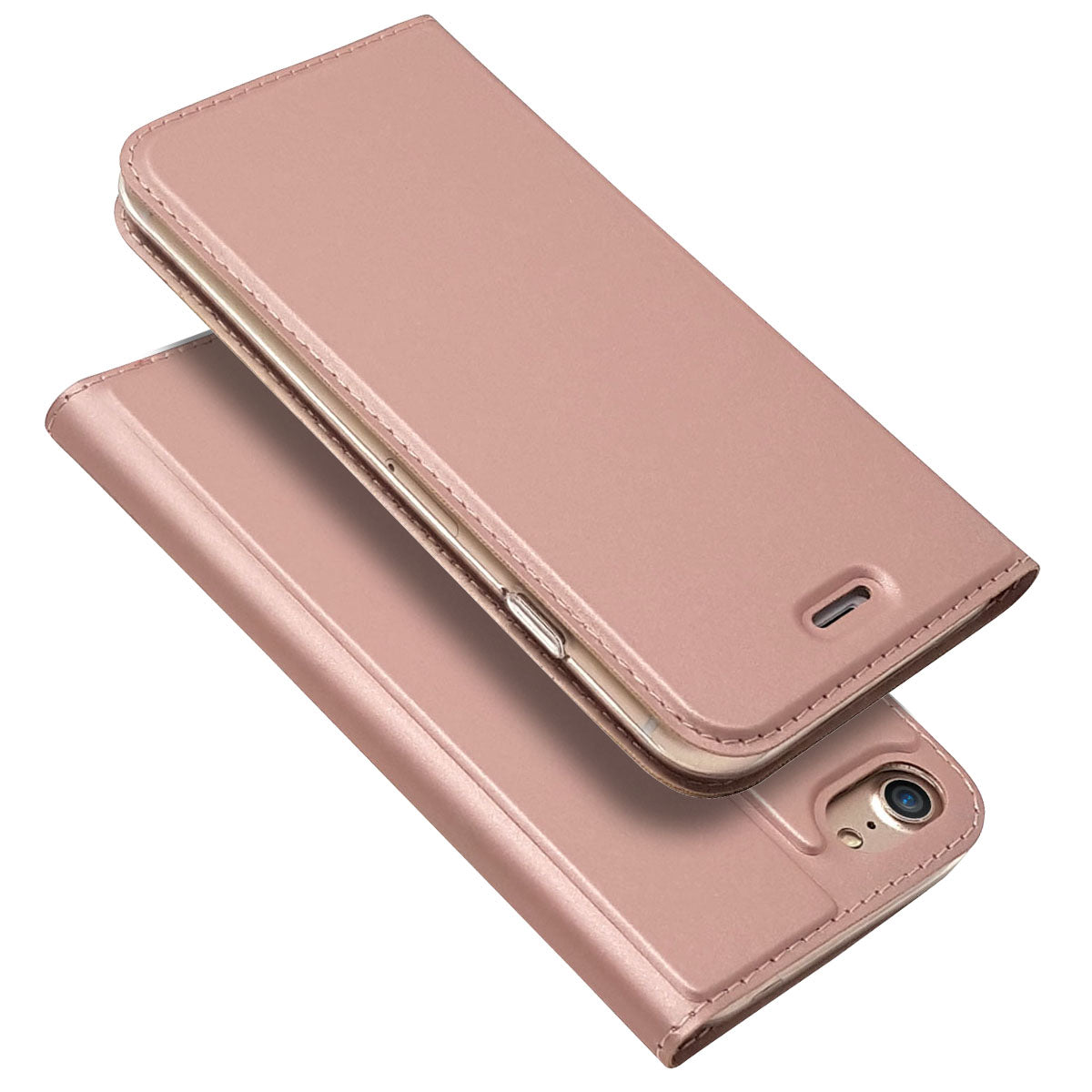 Magnetic Adsorption Stand Leather Card Holder Cover for iPhone SE (2020)/SE (2022)/8/7 4.7 inch