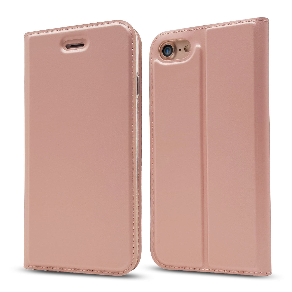 Magnetic Adsorption Stand Leather Card Holder Cover for iPhone SE (2020)/SE (2022)/8/7 4.7 inch
