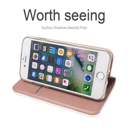 Magnetic Adsorption Stand Leather Card Holder Cover for iPhone SE (2020)/SE (2022)/8/7 4.7 inch