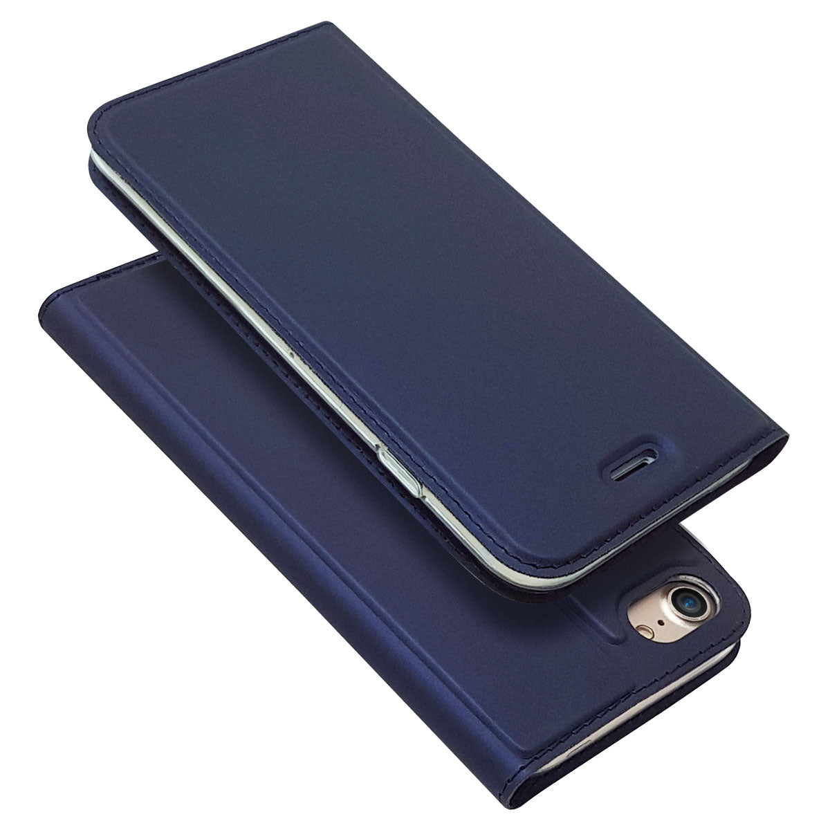 Magnetic Adsorption Stand Leather Card Holder Cover for iPhone SE (2020)/SE (2022)/8/7 4.7 inch