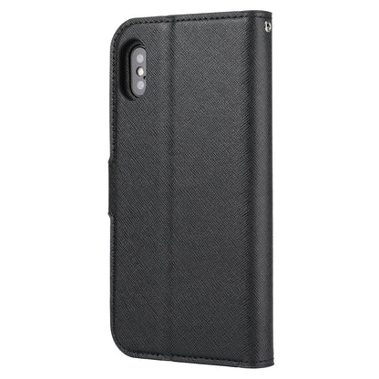 Cross Texture Leather Cover + Detachable TPU Back Case foriPhone X/XS 5.8 inch