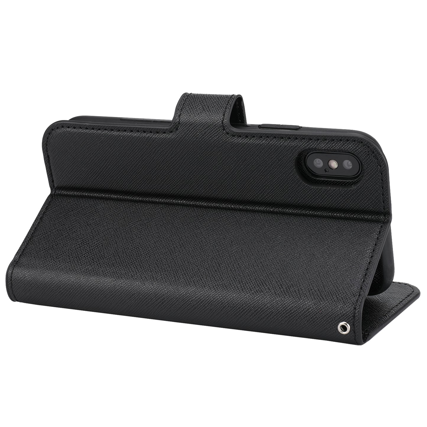 Cross Texture Leather Cover + Detachable TPU Back Case foriPhone X/XS 5.8 inch