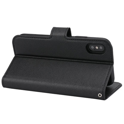 Cross Texture Leather Cover + Detachable TPU Back Case foriPhone X/XS 5.8 inch