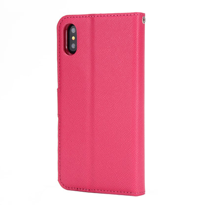 Cross Texture Leather Cover + Detachable TPU Back Case foriPhone X/XS 5.8 inch