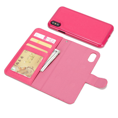 Cross Texture Leather Cover + Detachable TPU Back Case foriPhone X/XS 5.8 inch