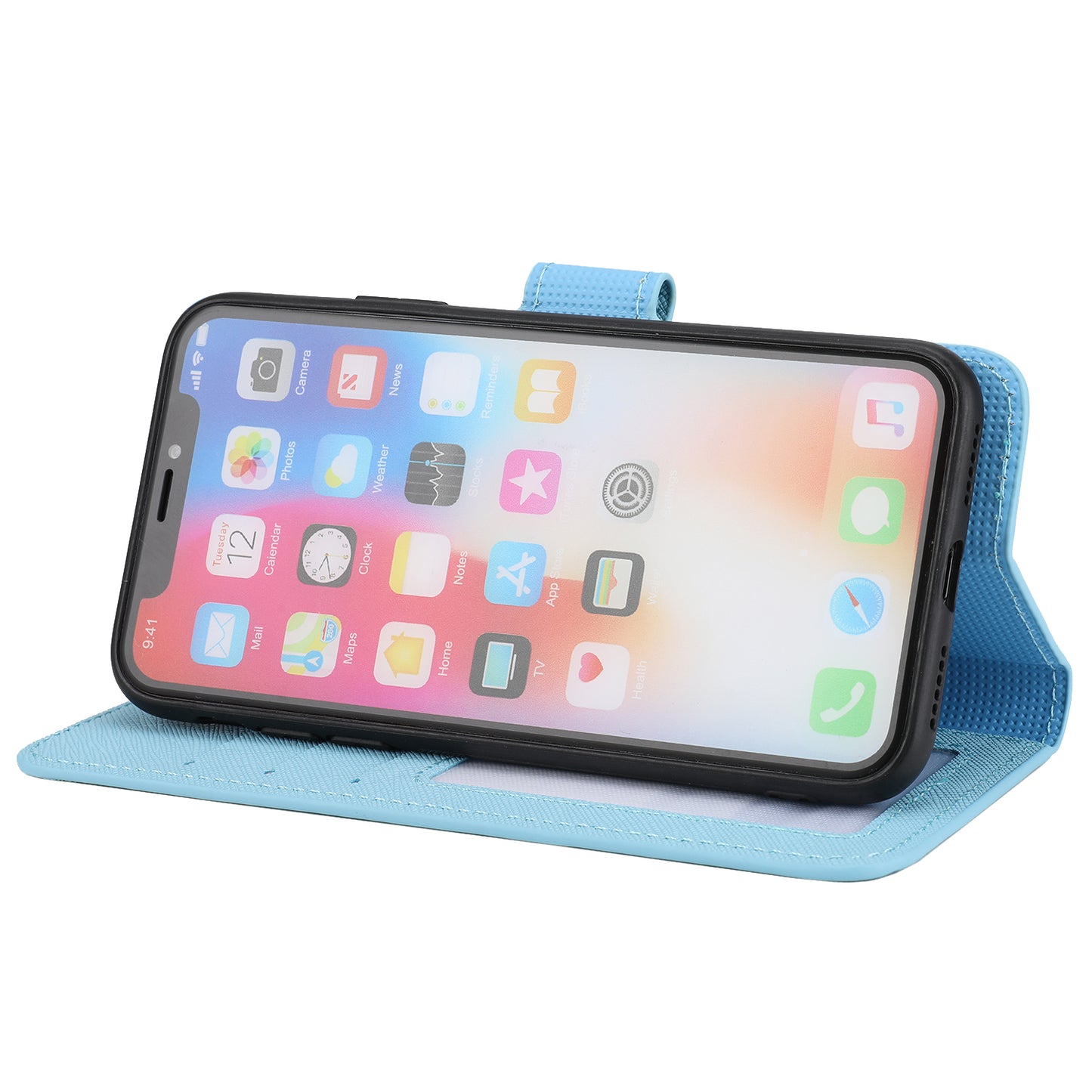 Cross Texture Leather Cover + Detachable TPU Back Case foriPhone X/XS 5.8 inch