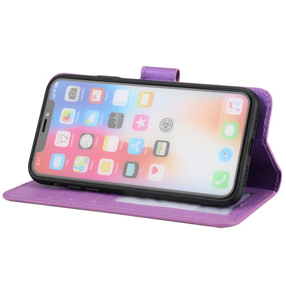 Cross Texture Leather Cover + Detachable TPU Back Case foriPhone X/XS 5.8 inch