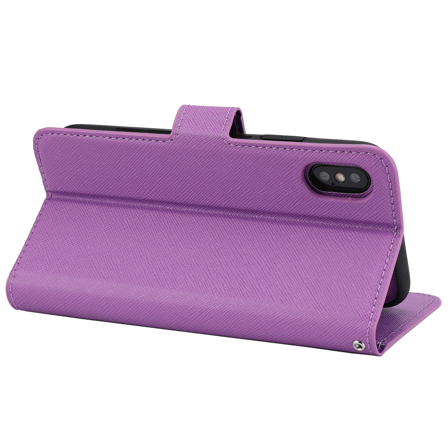 Cross Texture Leather Cover + Detachable TPU Back Case foriPhone X/XS 5.8 inch