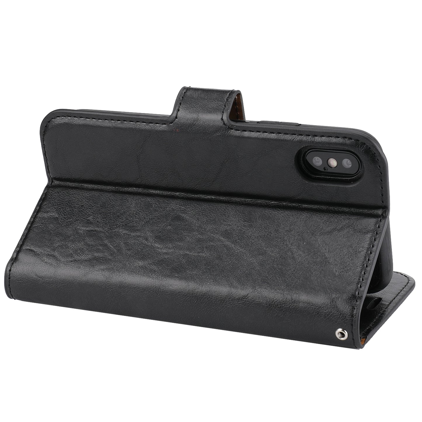 Crazy Horse Leather Cover + Removable TPU Back Case for iPhone X/XS 5.8 (Ten)