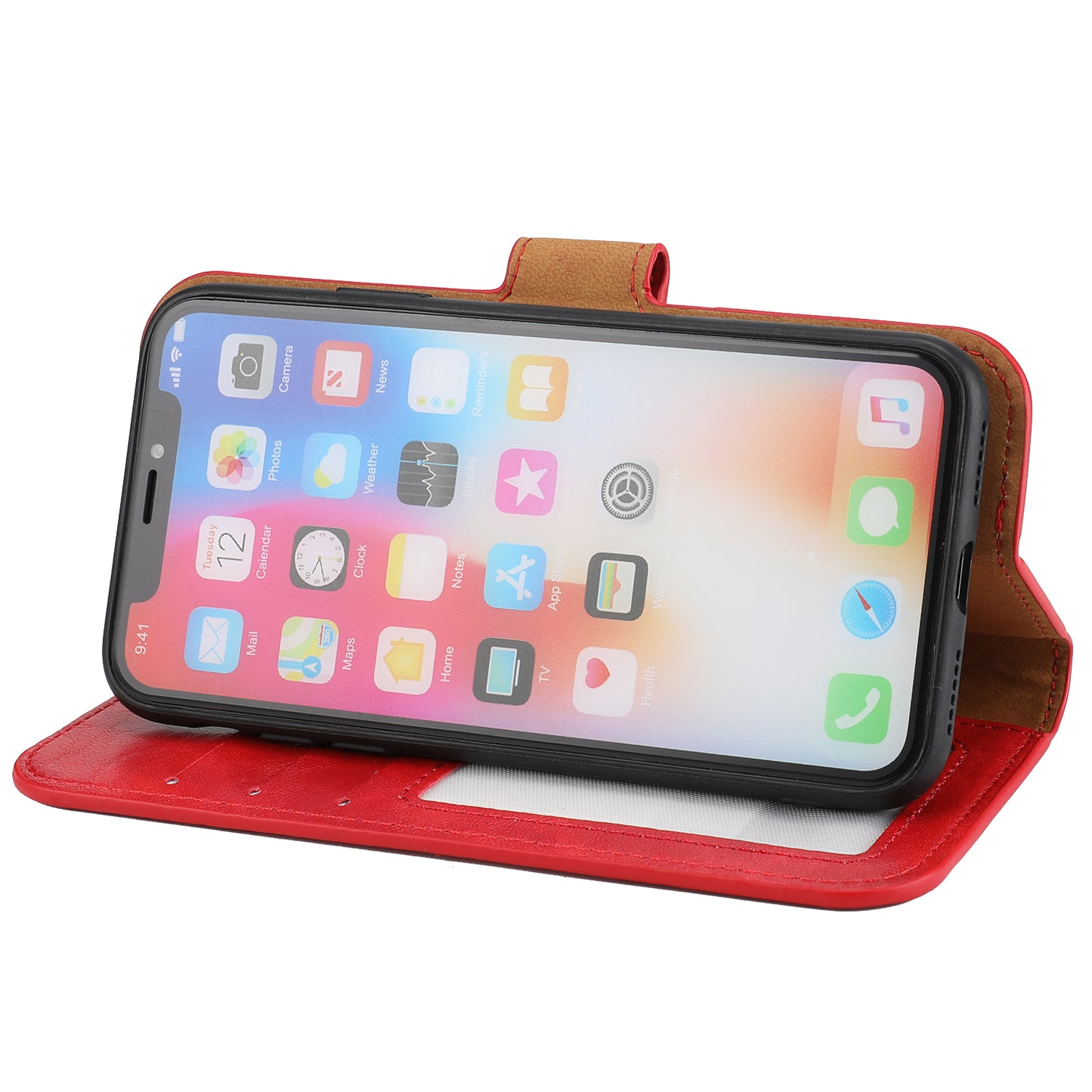 Crazy Horse Leather Cover + Removable TPU Back Case for iPhone X/XS 5.8 (Ten)