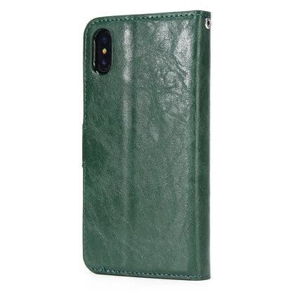 Crazy Horse Leather Cover + Removable TPU Back Case for iPhone X/XS 5.8 (Ten)