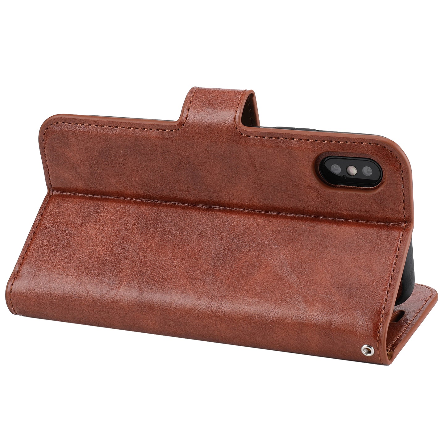 Crazy Horse Leather Cover + Removable TPU Back Case for iPhone X/XS 5.8 (Ten)