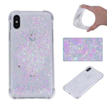 Dynamic Glitter Sequins Liquid Quicksand Drop-proof TPU Case for iPhone XS / X 5.8 inch