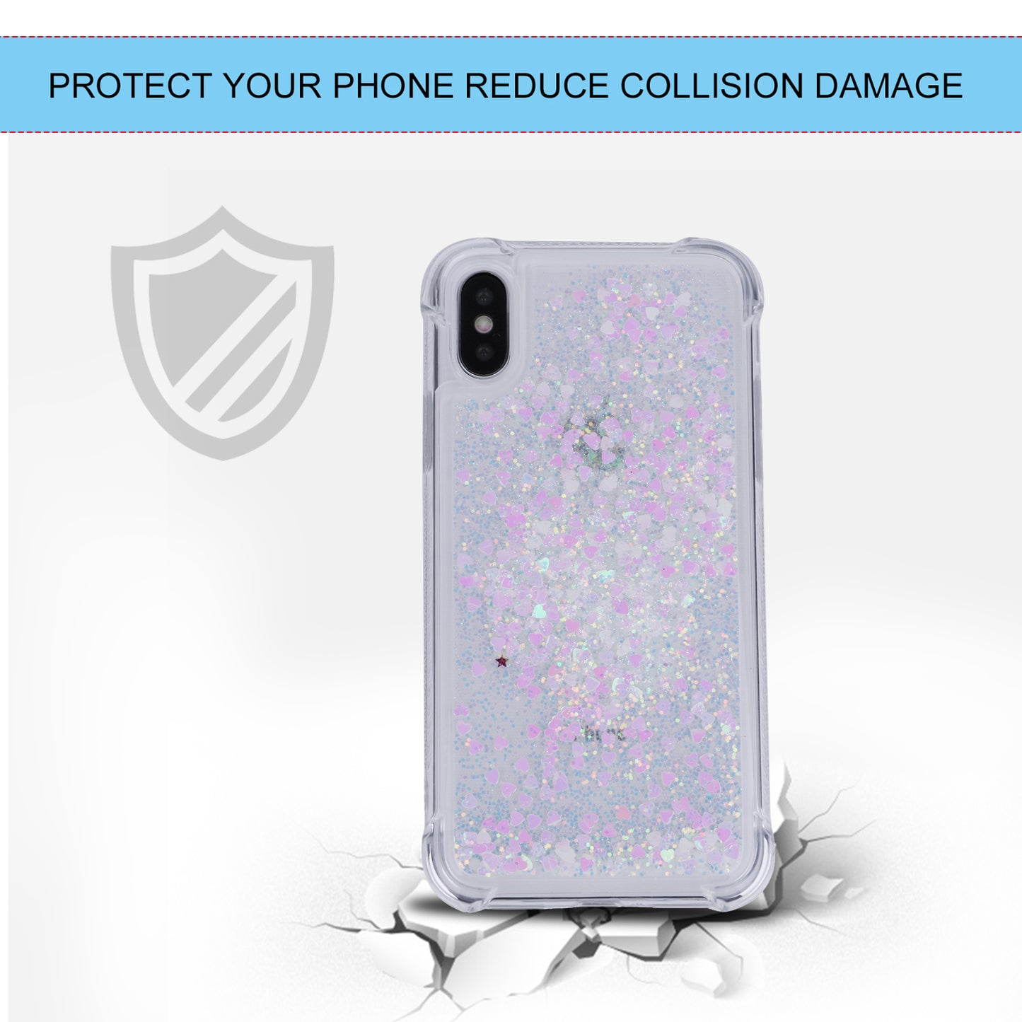 Dynamic Glitter Sequins Liquid Quicksand Drop-proof TPU Case for iPhone XS / X 5.8 inch