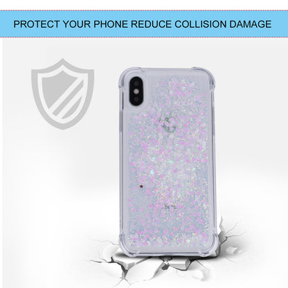 Dynamic Glitter Sequins Liquid Quicksand Drop-proof TPU Case for iPhone XS / X 5.8 inch