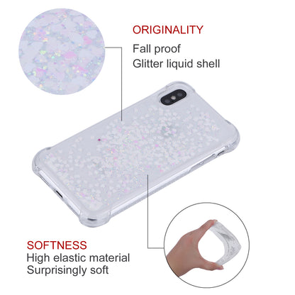 Dynamic Glitter Sequins Liquid Quicksand Drop-proof TPU Case for iPhone XS / X 5.8 inch