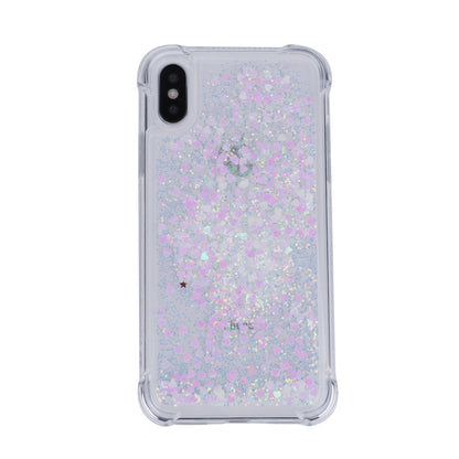Dynamic Glitter Sequins Liquid Quicksand Drop-proof TPU Case for iPhone XS / X 5.8 inch
