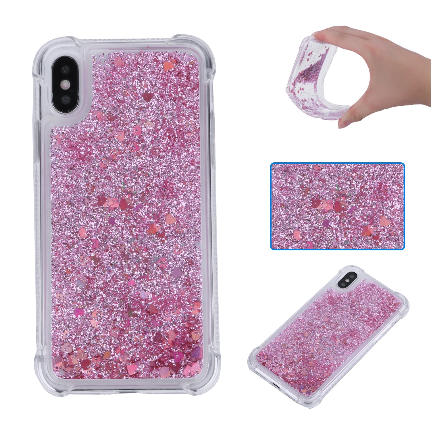 Dynamic Glitter Sequins Liquid Quicksand Drop-proof TPU Case for iPhone XS / X 5.8 inch