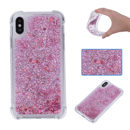 Dynamic Glitter Sequins Liquid Quicksand Drop-proof TPU Case for iPhone XS / X 5.8 inch