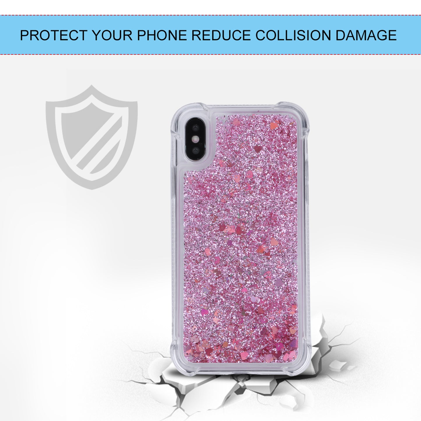 Dynamic Glitter Sequins Liquid Quicksand Drop-proof TPU Case for iPhone XS / X 5.8 inch