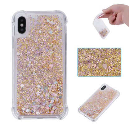 Dynamic Glitter Sequins Liquid Quicksand Drop-proof TPU Case for iPhone XS / X 5.8 inch