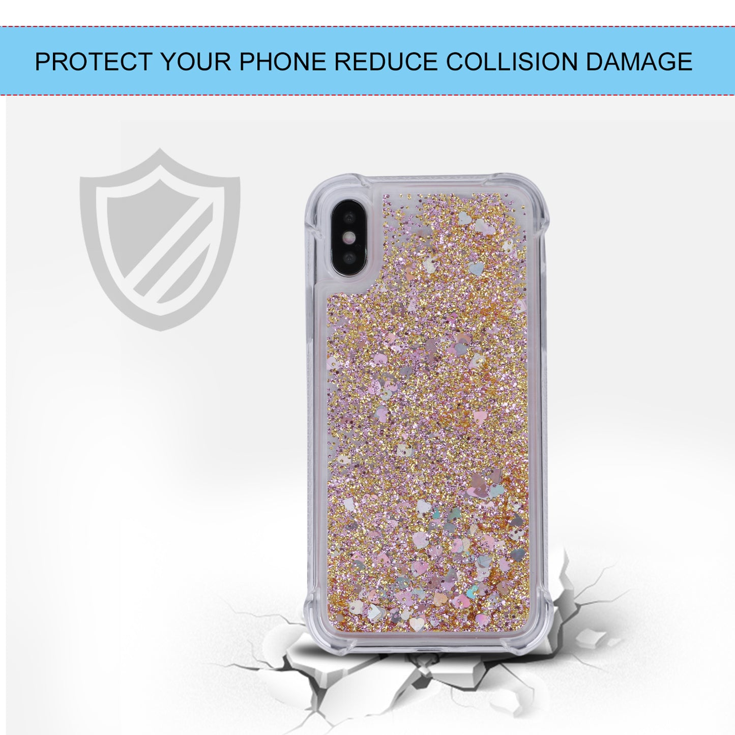 Dynamic Glitter Sequins Liquid Quicksand Drop-proof TPU Case for iPhone XS / X 5.8 inch