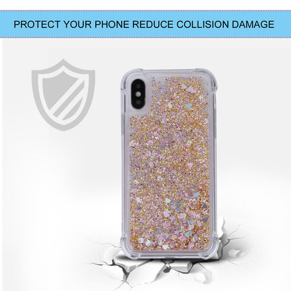 Dynamic Glitter Sequins Liquid Quicksand Drop-proof TPU Case for iPhone XS / X 5.8 inch
