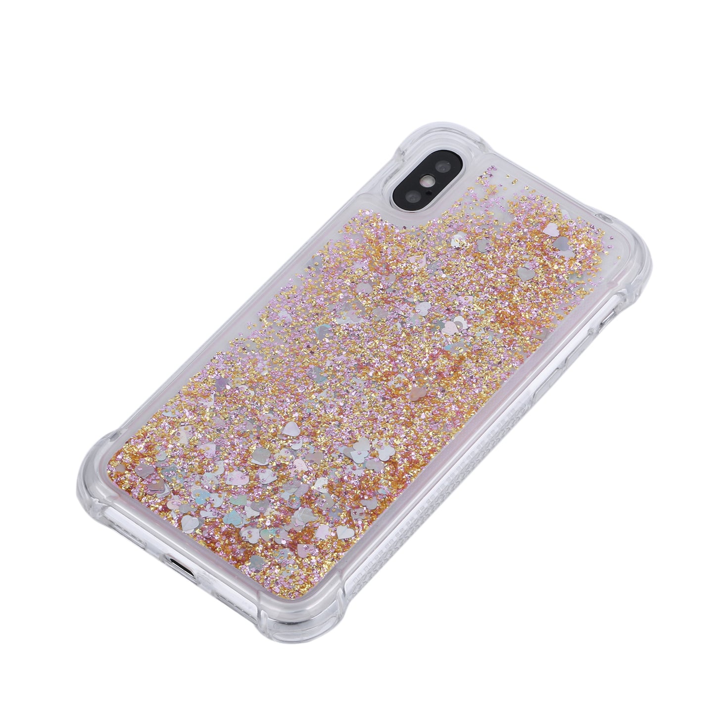 Dynamic Glitter Sequins Liquid Quicksand Drop-proof TPU Case for iPhone XS / X 5.8 inch