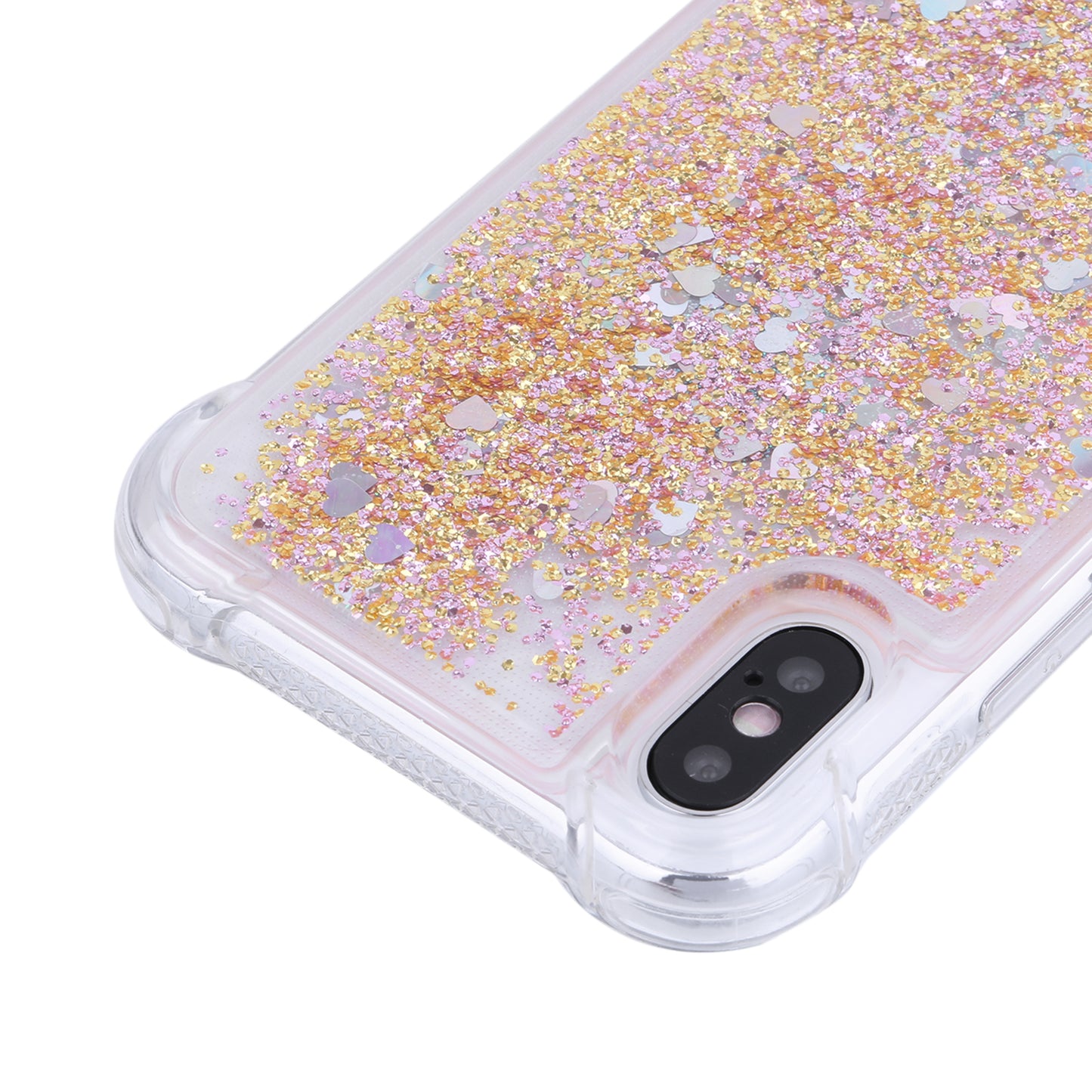 Dynamic Glitter Sequins Liquid Quicksand Drop-proof TPU Case for iPhone XS / X 5.8 inch
