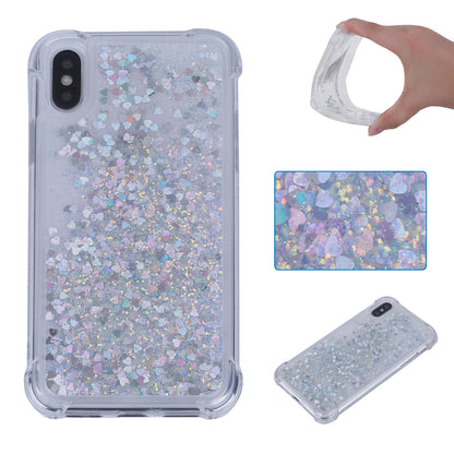 Dynamic Glitter Sequins Liquid Quicksand Drop-proof TPU Case for iPhone XS / X 5.8 inch