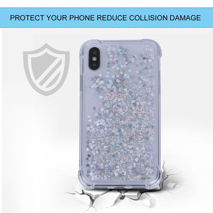 Dynamic Glitter Sequins Liquid Quicksand Drop-proof TPU Case for iPhone XS / X 5.8 inch