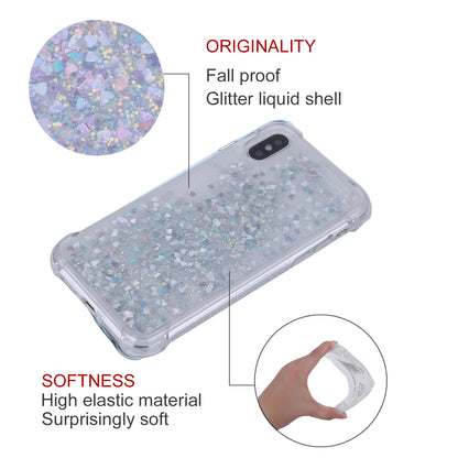 Dynamic Glitter Sequins Liquid Quicksand Drop-proof TPU Case for iPhone XS / X 5.8 inch