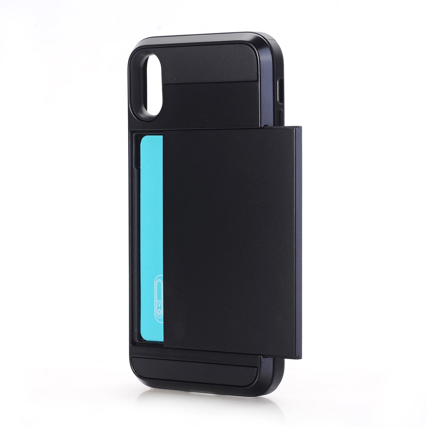 PC + TPU Hybrid Case with Hidden Card Holder for iPhone X