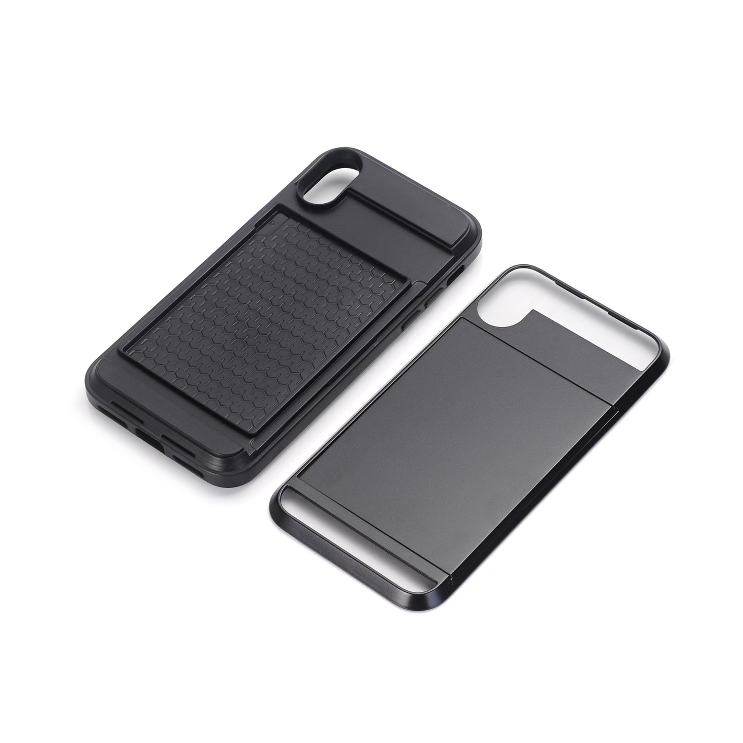 PC + TPU Hybrid Case with Hidden Card Holder for iPhone X