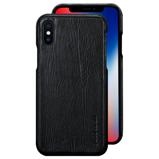 PIERRE CARDIN Genuine Leather Coated PC Back Shell for iPhone X/10 5.8 inch