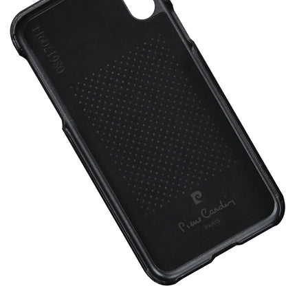 PIERRE CARDIN Genuine Leather Coated PC Back Shell for iPhone X/10 5.8 inch