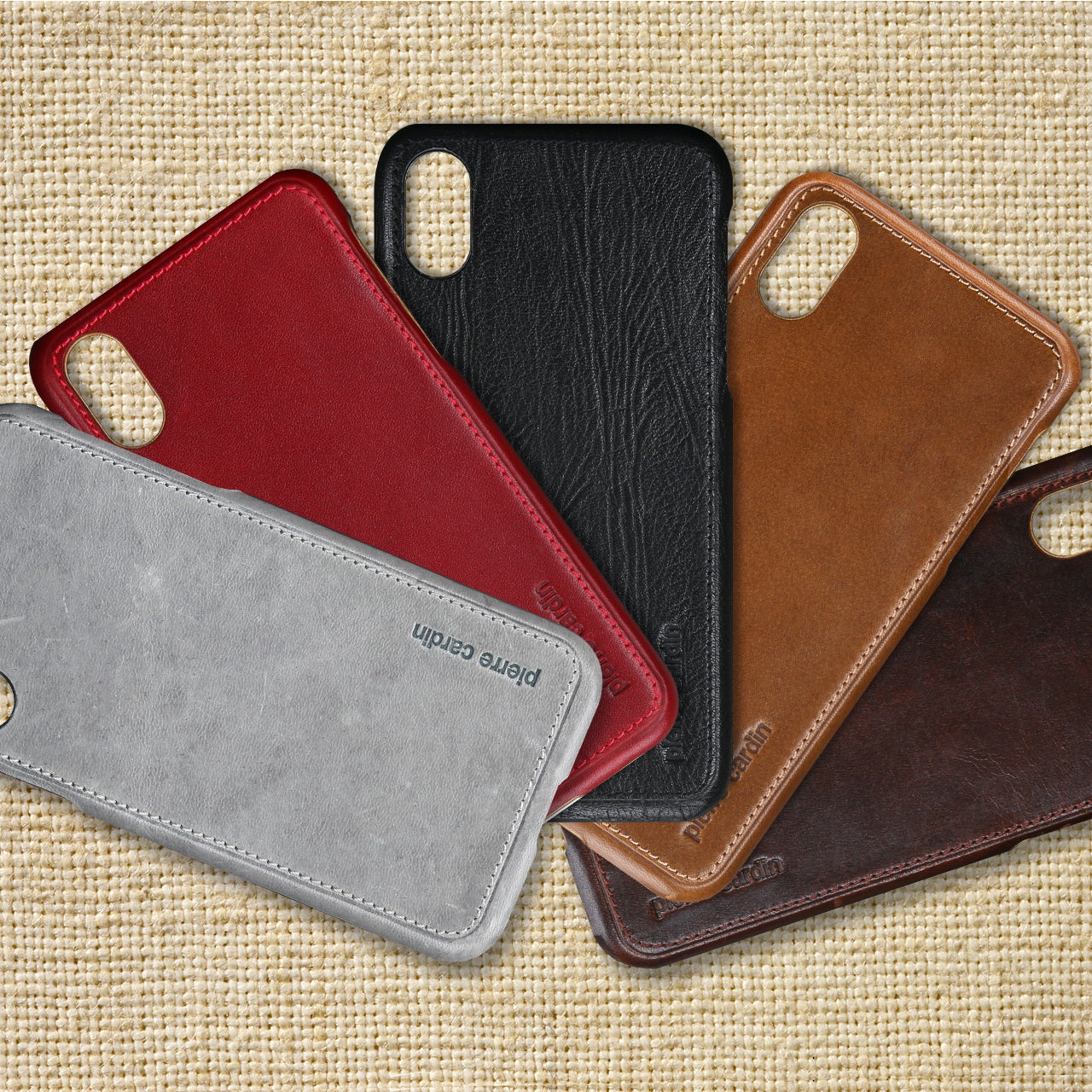 PIERRE CARDIN Genuine Leather Coated PC Back Shell for iPhone X/10 5.8 inch