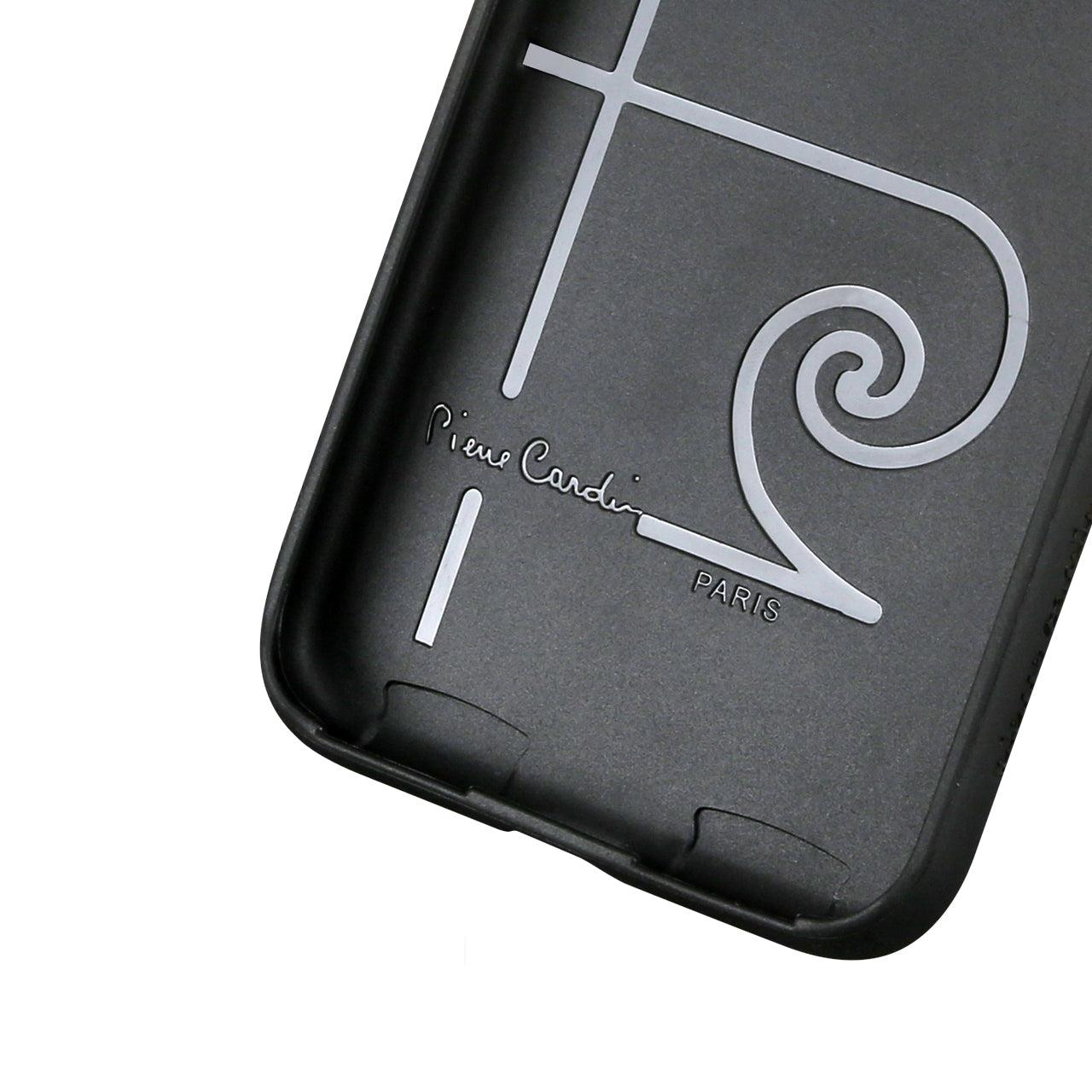 PIERRE CARDIN Stitched Genuine Leather Coated TPU Phone Case for iPhone XS / X