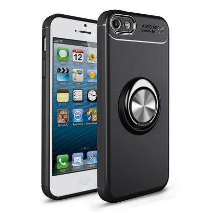 Anti-drop Ring Kickstand TPU Phone Case for iPhone SE/5s/5 Built-in Metal Magnetic Iron Plate