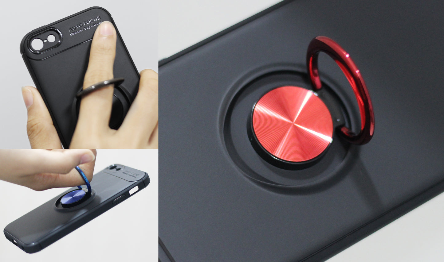 Anti-drop Ring Kickstand TPU Phone Case for iPhone SE/5s/5 Built-in Metal Magnetic Iron Plate
