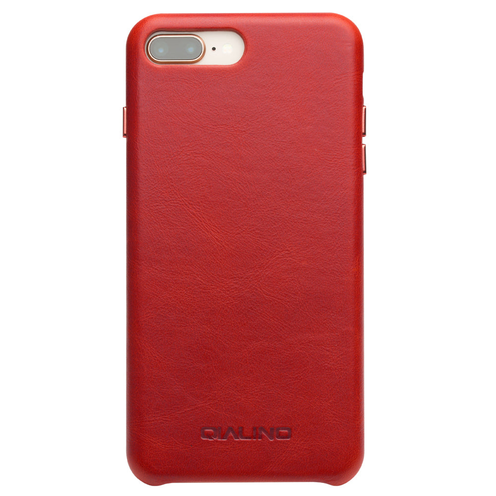 QIALINO Genuine Leather Coated PC Mobile Phone Back Cover for iPhone 8 Plus/7 Plus 5.5 inch