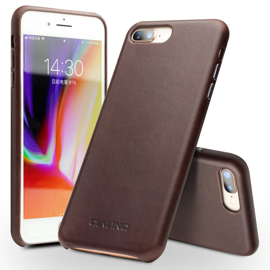 QIALINO Genuine Leather Coated PC Mobile Phone Back Cover for iPhone 8 Plus/7 Plus 5.5 inch