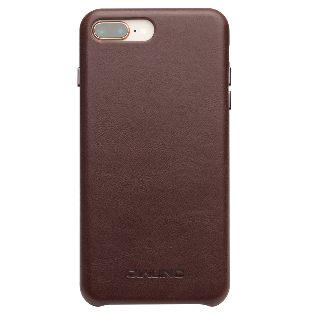 QIALINO Genuine Leather Coated PC Mobile Phone Back Cover for iPhone 8 Plus/7 Plus 5.5 inch