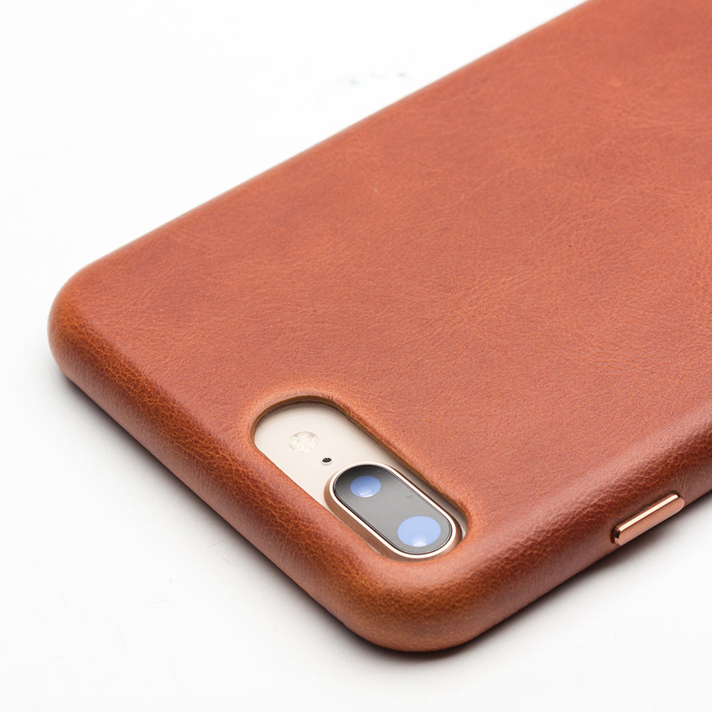 QIALINO Genuine Leather Coated PC Mobile Phone Back Cover for iPhone 8 Plus/7 Plus 5.5 inch