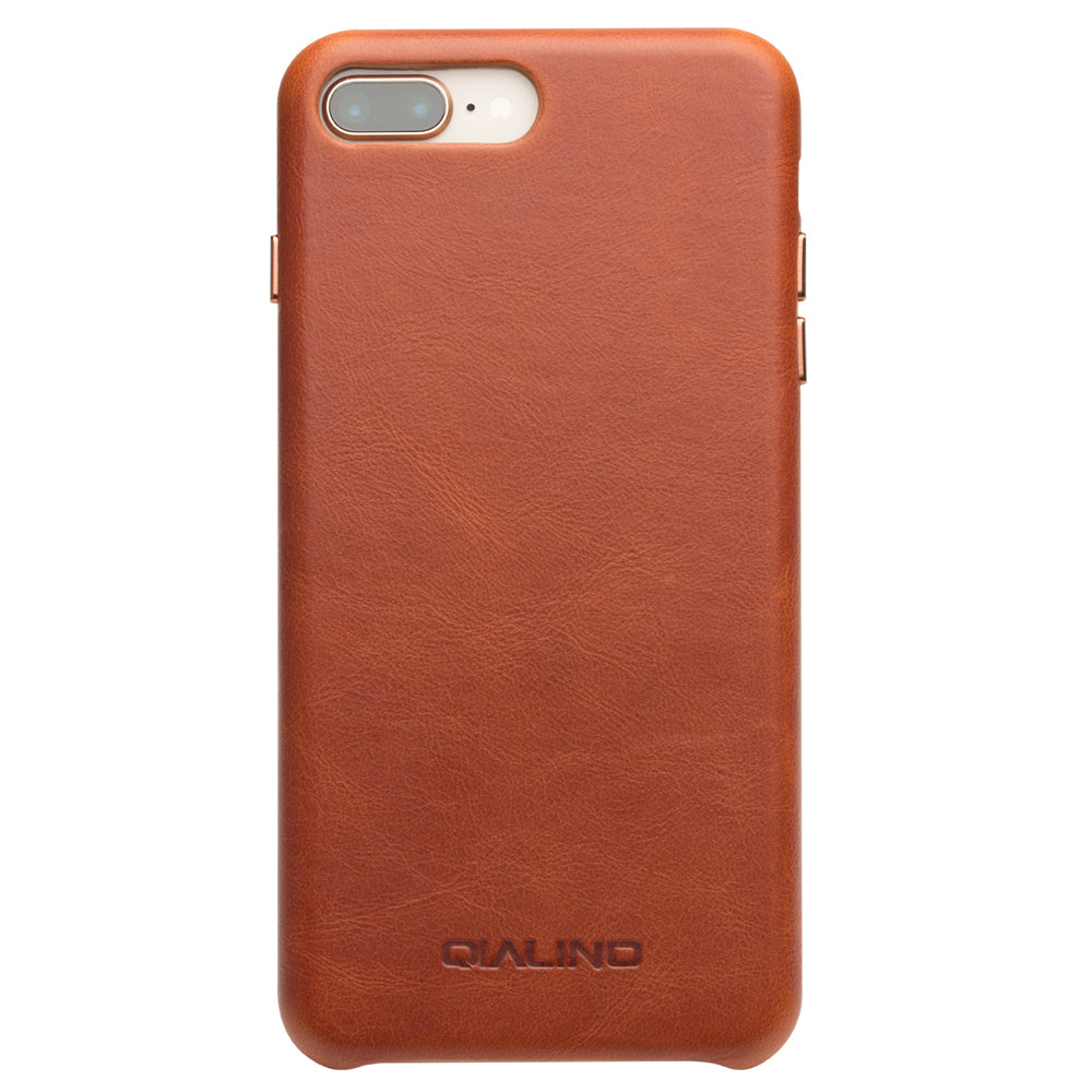 QIALINO Genuine Leather Coated PC Mobile Phone Back Cover for iPhone 8 Plus/7 Plus 5.5 inch
