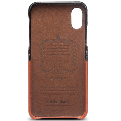 QIALINO Bi-color Crocodile Texture Genuine Leather Coated PC Case for iPhone X/ XS 5.85.8 inch